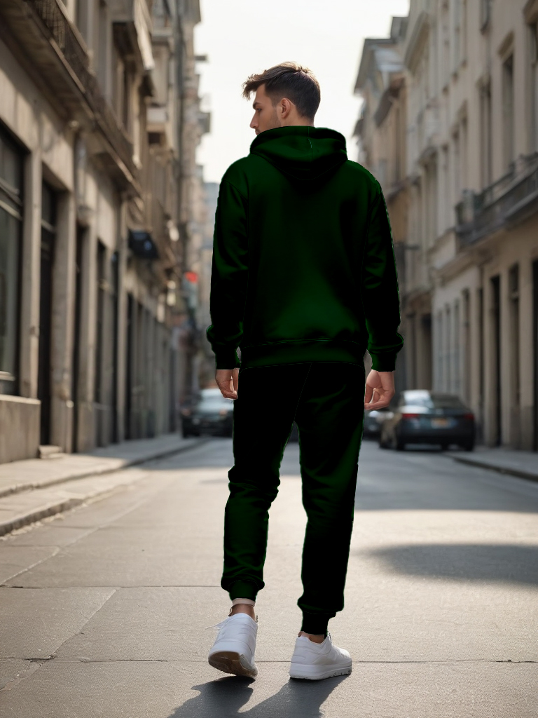 Men's Ankle-Length Knitted Hoodie Casual Outdoor Polyester T-Shirt Long Sleeve Adjustable Drawstring Gradient Print for Autumn Wear - LMWY00196