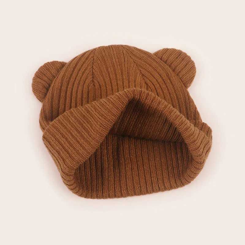 02year Baby Knitted Hat Kids Solid Color Woolen Pullover Cap Boys Girls Infant Winter Warm Beanies Basic Toddler Crochet Bonnet J251021