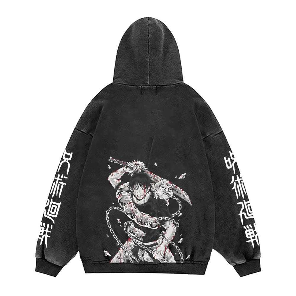 Jujutsu Kaisen Anime Hoodies Men Women 100Cotton Toji Gothic Manga Sweatshirts Vintage Casual Pullover Fashion Streetwear Daily W251021