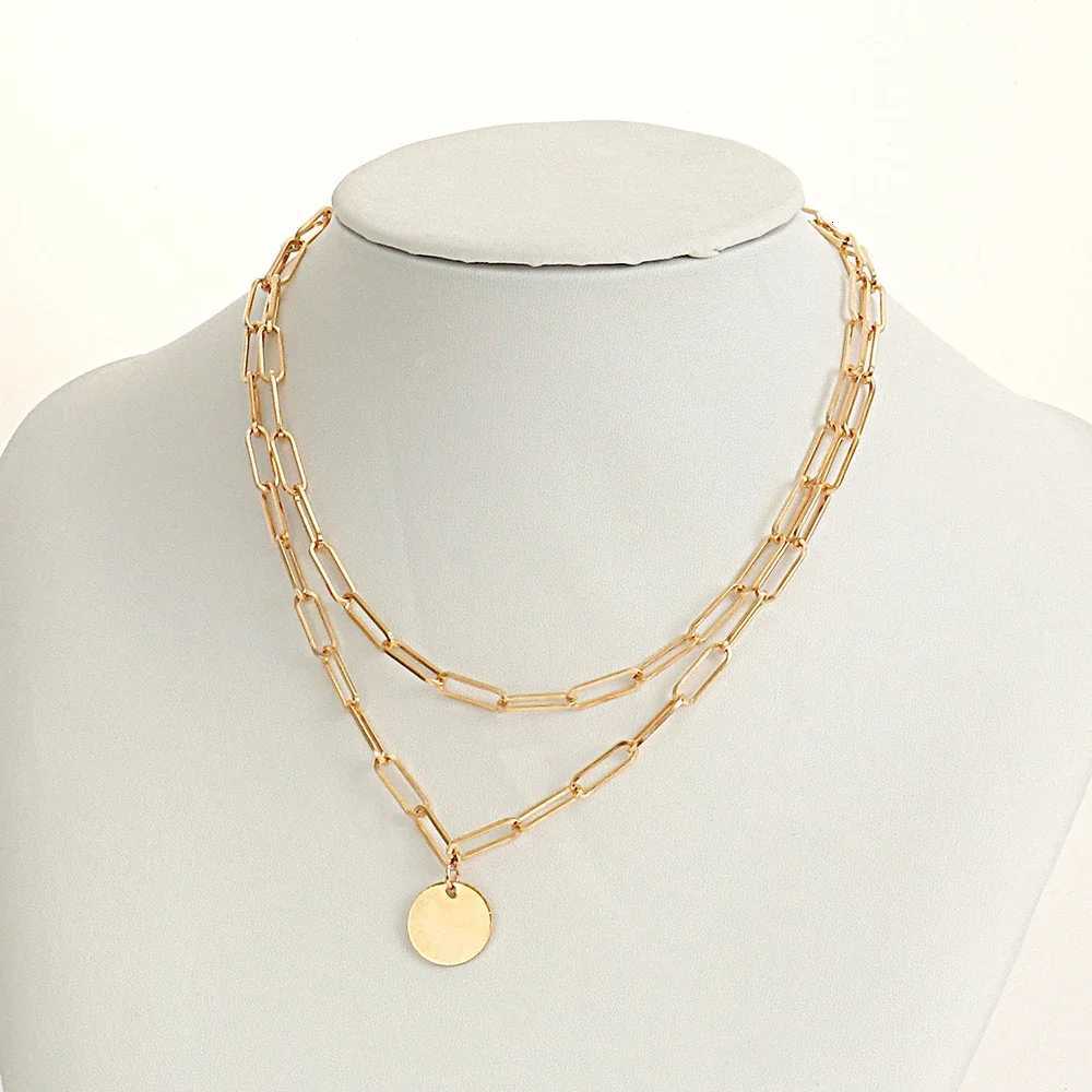 SUMENG 2024 New Fashion Vintage Round Charm Layered Necklace Jewelry Clothing Aesthetic For Women Girls Pendant GiftsXJ251018