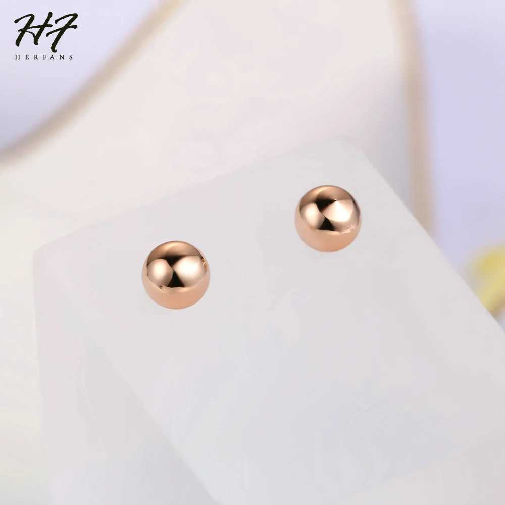 Simple Little Bean Shaped Stud Earring For Women Rose White Gold Color Metal Fashion Jewelry Gift For Girls Daily Party E445 J251021
