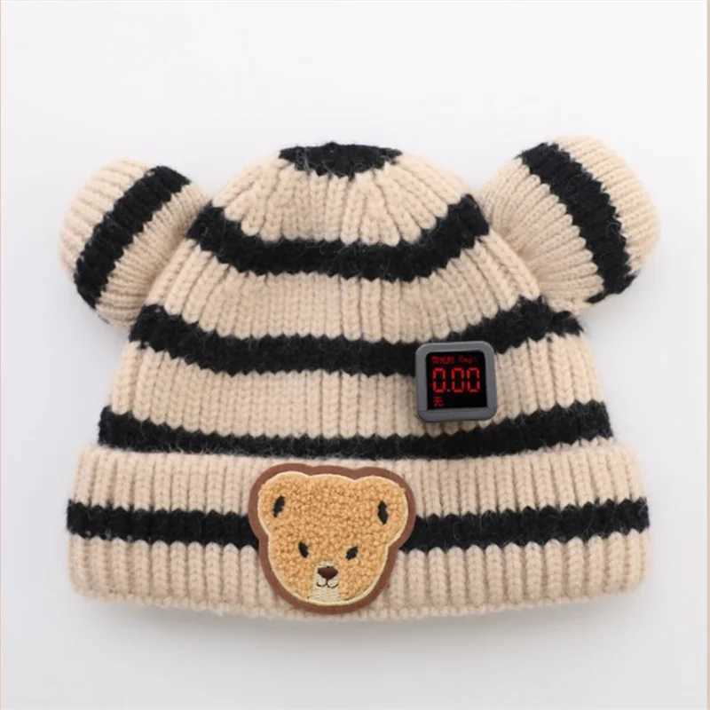 Baby Beanie Hats For Girls Boys Fashion Striped Toddler Knit Hat Cartoon Children Crochet Bonnet Winter Warm Kids Pullover Cap J251021