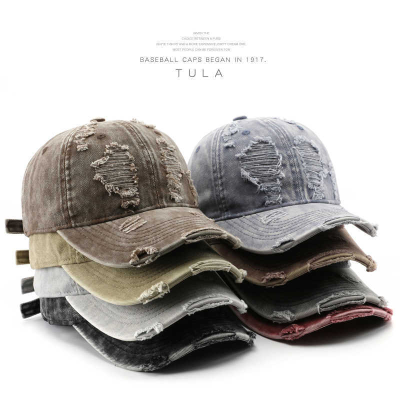 Womens Spring and Autumn Washed Vintage Distressed Baseball Cap Outdoor Mens Unique Sports Travel Sun Protection Visor Hat H251020