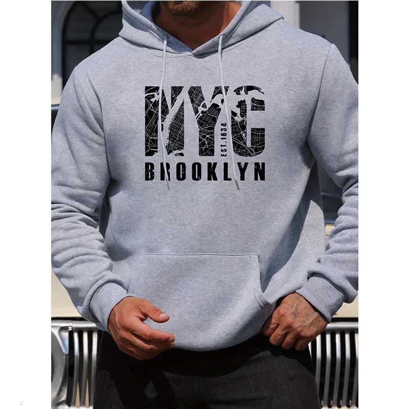 Mens casual fashion highend quality NYC print Autumn Winter thick warm street fashion hoodie W251021