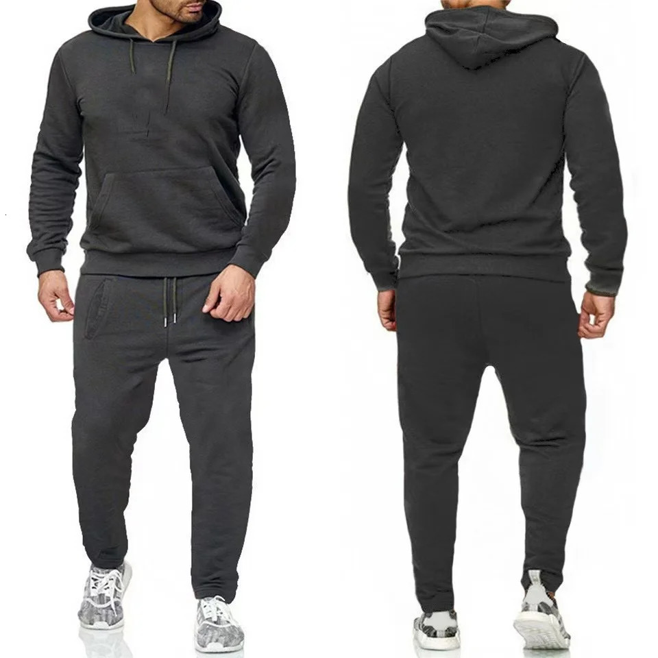Mens autumn sportswear mens set 2piece hooded sweatshirtdrawstring pants sweatshirt running spor 251021