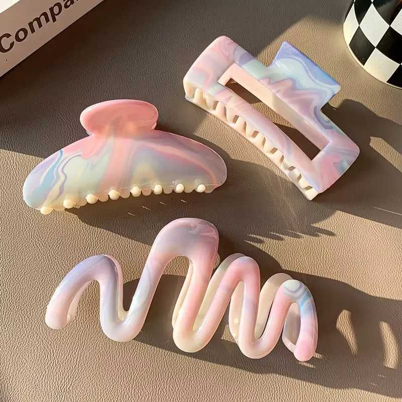 3 PCS High Quality Acrylic Hair Clips Plate Hair Grab Clip Shark Clip Girls Shopping Hundred Hair Clips Daily Hair AccessoriesW254021