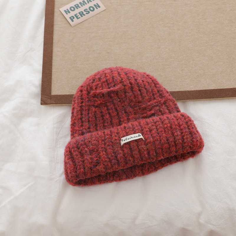 New Autumn Winter Slimming Winter Ear Protection Warm Stylish Versatile Casual Knitted Hat Beanie Large Head Circumference H251020