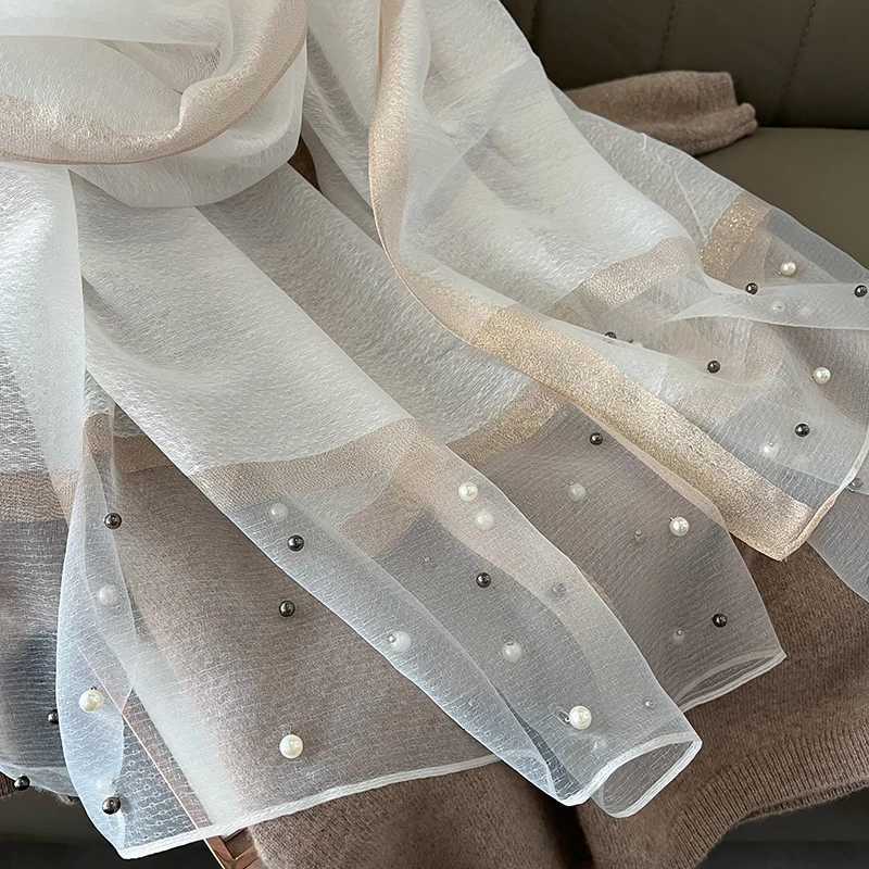 2024 Luxury Brand Women Fashion Scarf Plain Solid Silk Linen Shawls Scarves Summer Lady Bandanas Foulard Hijab W251021