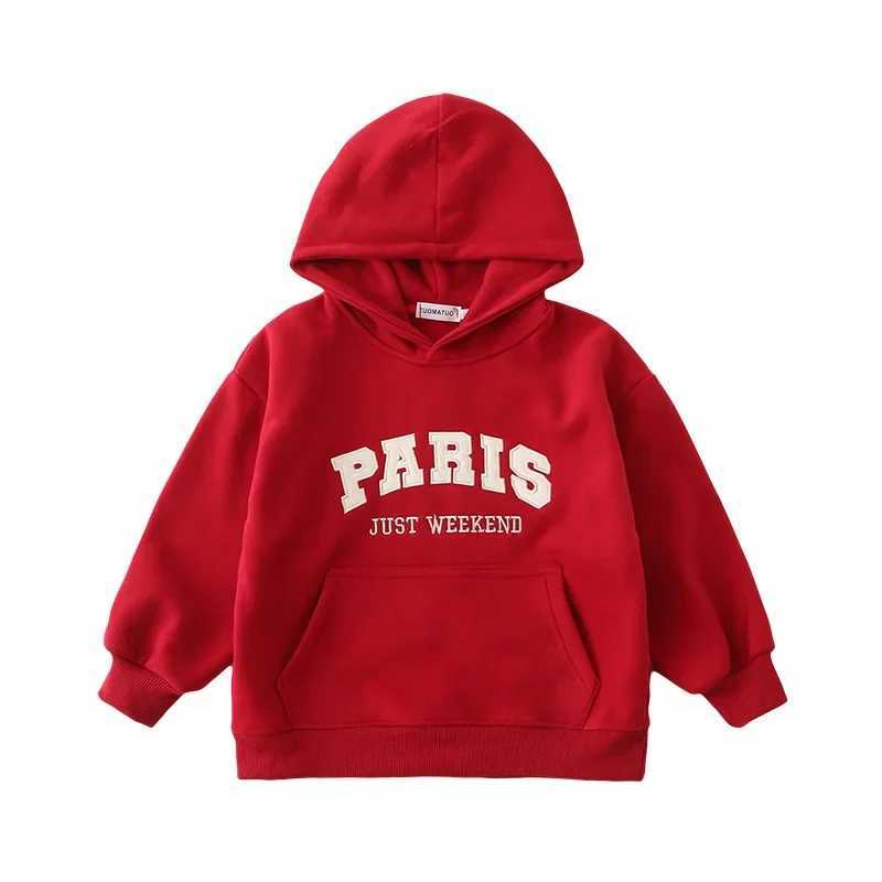 2025 Autumn Winter Family Look Letter Print Pullover Fleece Hooeded Hoodies Full Sleeve Warm Thicken Sweatshirt Pocket Outerwear L251021Y5KT