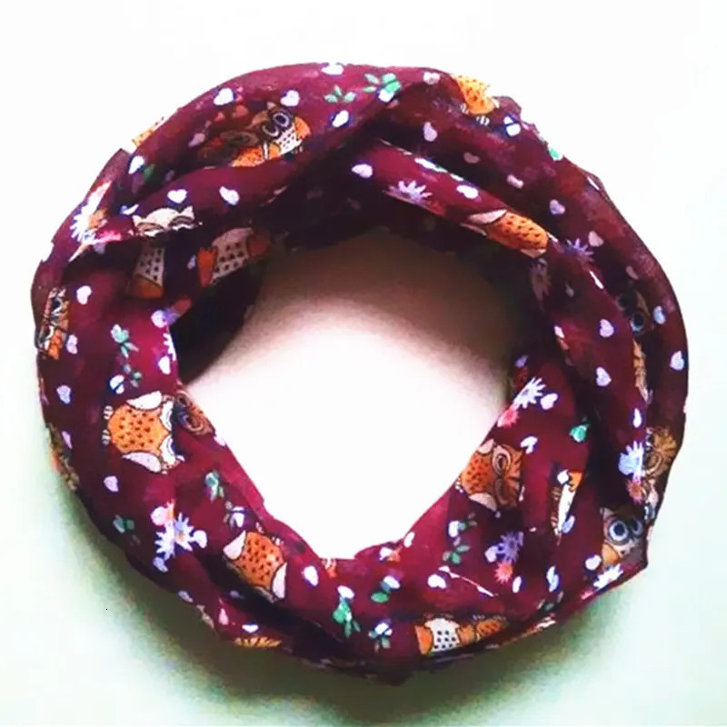 Girl and Boy Children small owl Print Scarf Circle Loop Kids Infinity Scarves Baby Accessories flowers love neckerchief 251021