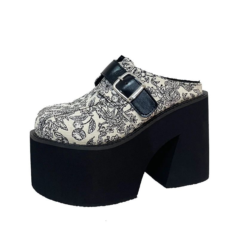 11cm Super High Heels Slipper Platform Shoes Chinese Style Baotou Sandals Plus Size 3542 Womens 251011