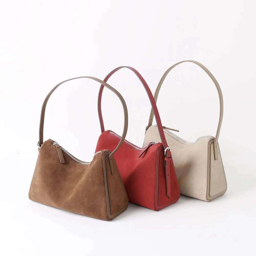 Suede Frosted Cowhide Underarm New Niche Design Soft Vintage Handbag Fashion Ladies One-Shoulder Crossbody Bag 251021