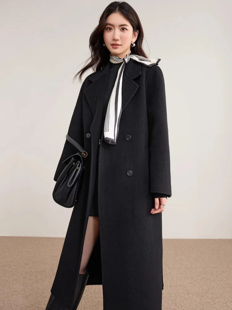 SENTUBILA Womens Long Doublesided Woolen Coats Winter Loose Sleeve Jackets Fashion Overcoats Office Lady W54OA8782 251013