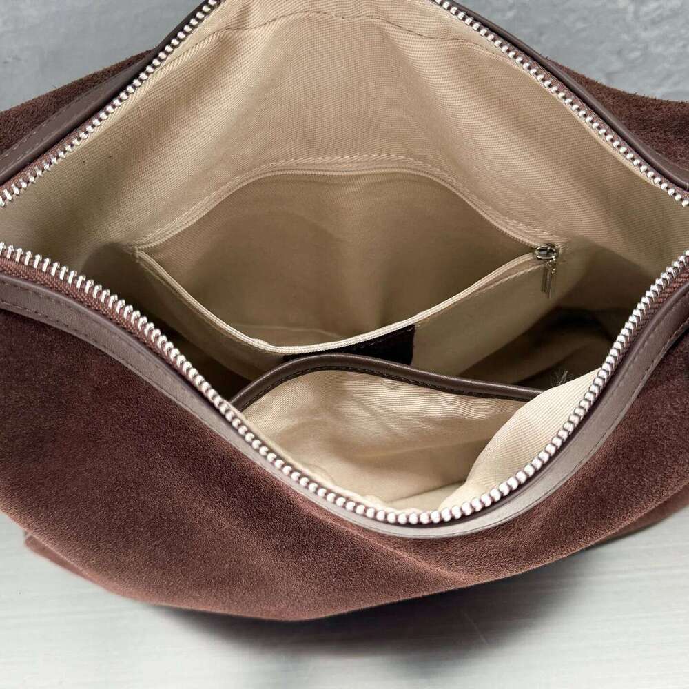 Frosted Cowhide Women's Underarm New Niche Design Suede Vintage Large Capacity Crossbody Fashion Lady Shoulder Bag Suotong1021