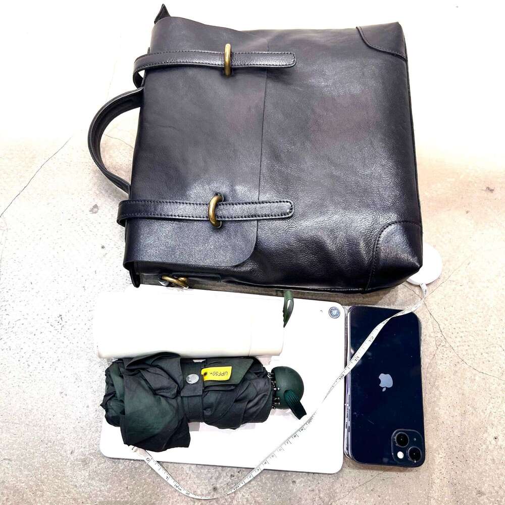 Genuine Leather Vegetable Tanned Top Layer Cowhide Three Way Handbag Shoulder Unisex Backpack Crossbody Bag High Quality