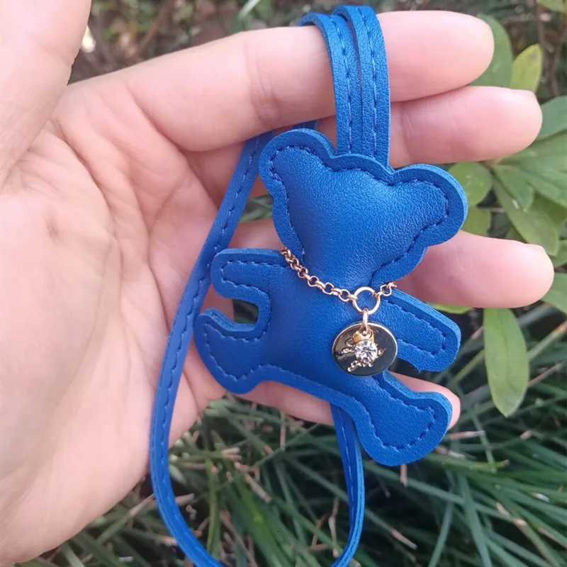 12 Colors Cute Bears Keychains Women PU Leather Hanger Pendant Decoration For Bag Car Keyring Accessories Gifts W251021