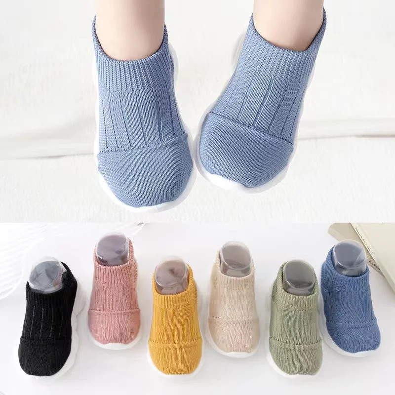 Toddler Slipon Casual Shoes Spring Autumn 624M Boys Girls Baby Soft Bottom Sneakers Kids Cotton Knitted NonSlip First Walker 251014
