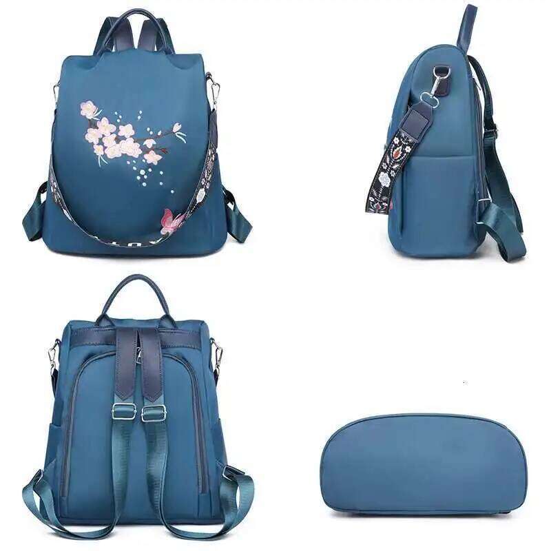 New Oxford Cloth Fashion Wer Backpacks Women Large Capacity Anti-Theft Backpack Lightweight Casual Girl Embroidery School Bag 251021