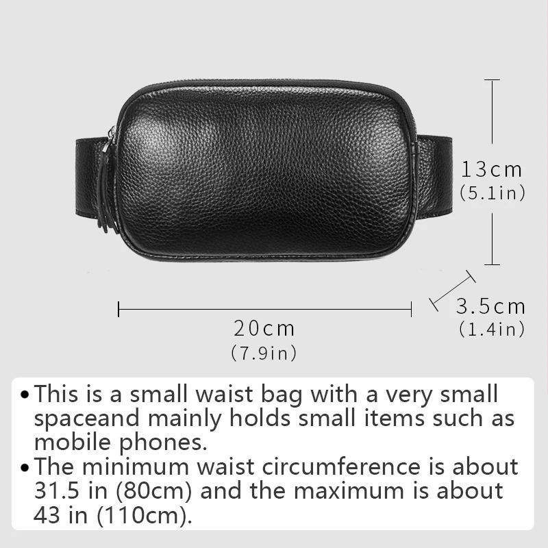Leather Waist Pack Fanny Bag for Men Women Outdoor Travel Sports Running Walking Hiking Slim Cell Phone Purse Waist Wallet Pouch 251021
