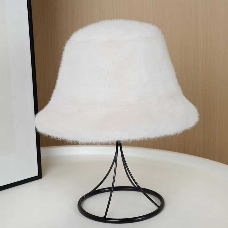 Imitation Mink Fur Fisherman Hat for Women Autumn and Winter Warm Fashionable Thickened Fur Fisherman Hat H251020