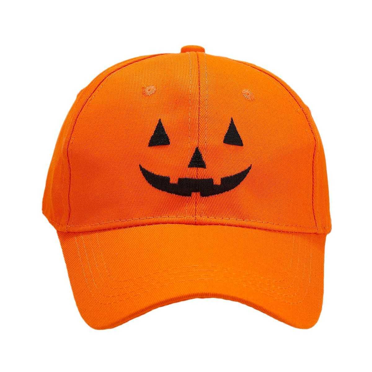 Quirky Personality Sunshade Sunscreen Curved Brim Pumpkin Skull Orange Baseball Cap Halloween Hat H251020