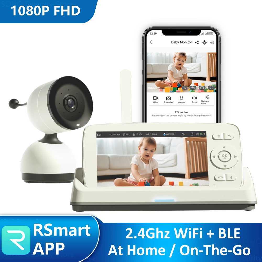 RSmart APP 5inch 720P Display Smart WiFi Baby Monitor 1080P PTZ Camera 2Way Talk Night Vision Lullaby with Charging Station J251121