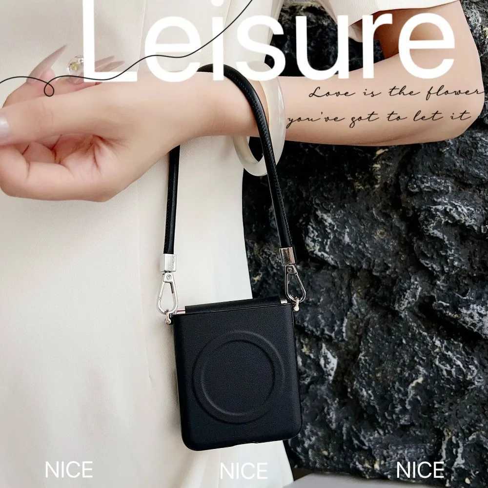 For Magnetic Phone Case with Rose Holder Hinge Protection Wrist Strap for Galaxy Z Flip 7 FE 6 5 4 3 5G Cover J251114