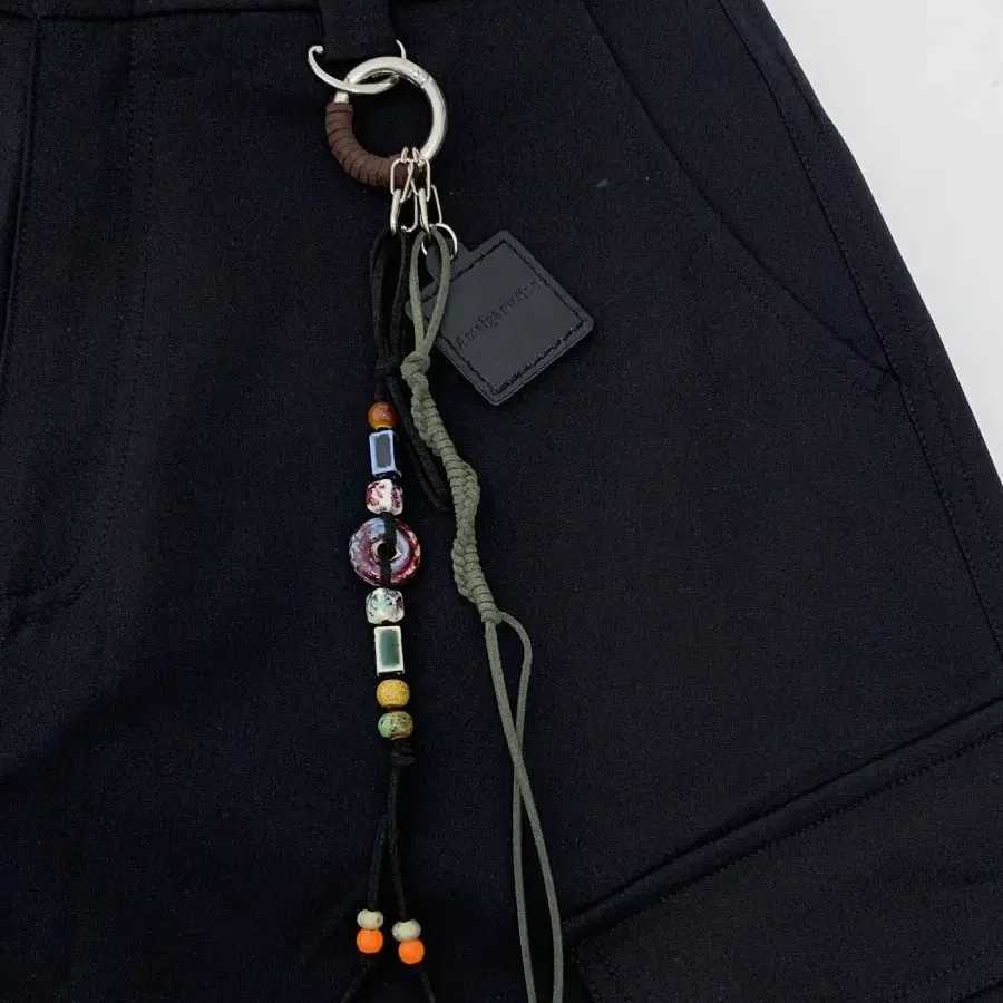 Hand woven rope Key Chain leather disc beads Pants chain W251021