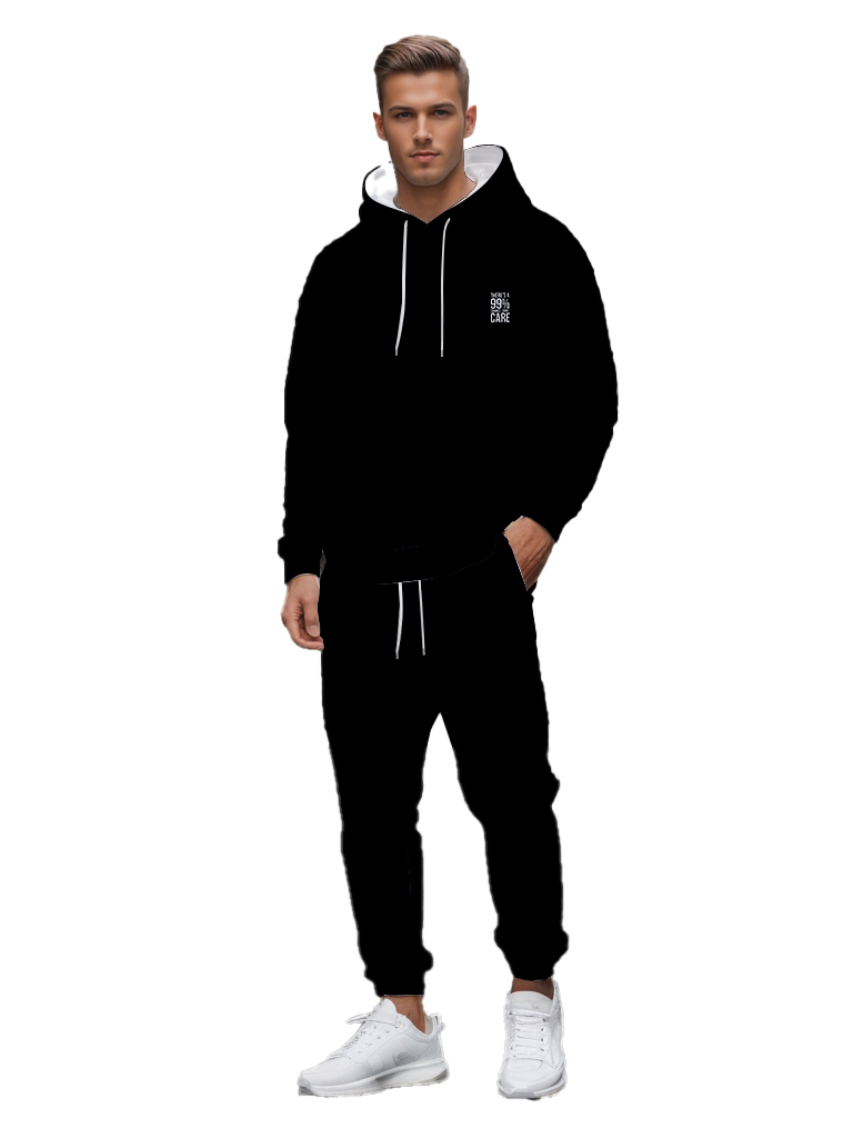 Men's Ankle-Length Knitted Hoodie Casual Outdoor Polyester Print Sweatshirt with Adjustable Drawstring Gradient Color - LMWY00163