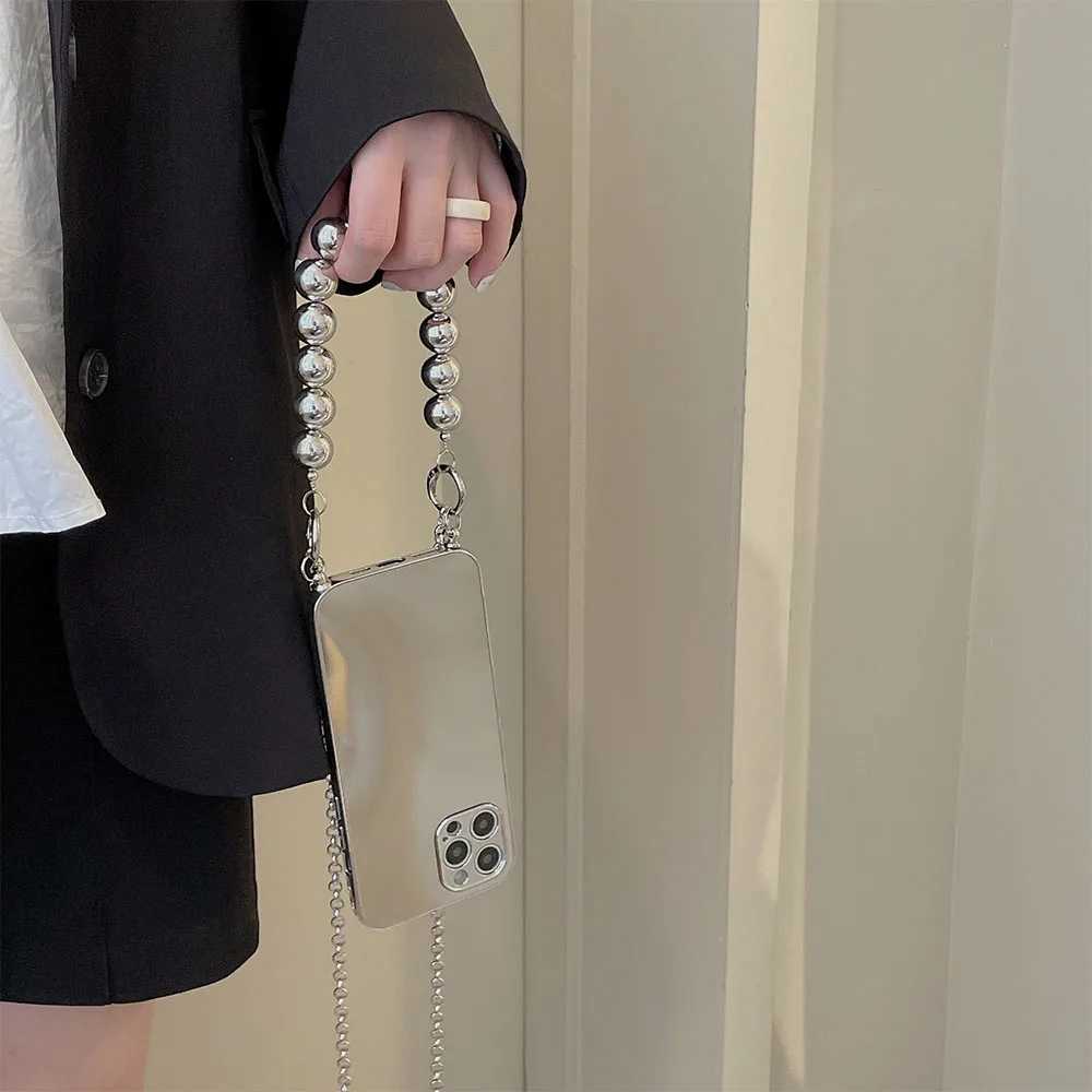 Luxury Makeup Mirror Phone Case For iPhone 13 12 11 14 Pro Max XS X XR 7 8 plus SE Crossbody Necklace Cord Lanyards Rope Cover J251114