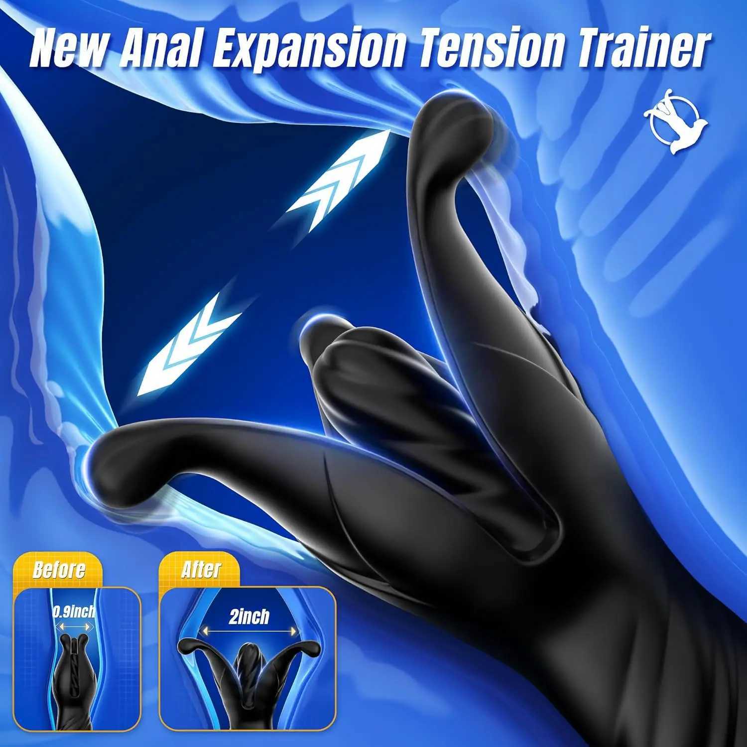 Prostate Massager Anal Vibrator Male Sex Toys for Men Anal Plug 9 Tension Shock Flapping Thrusting Vibrating Butt Plug L251021