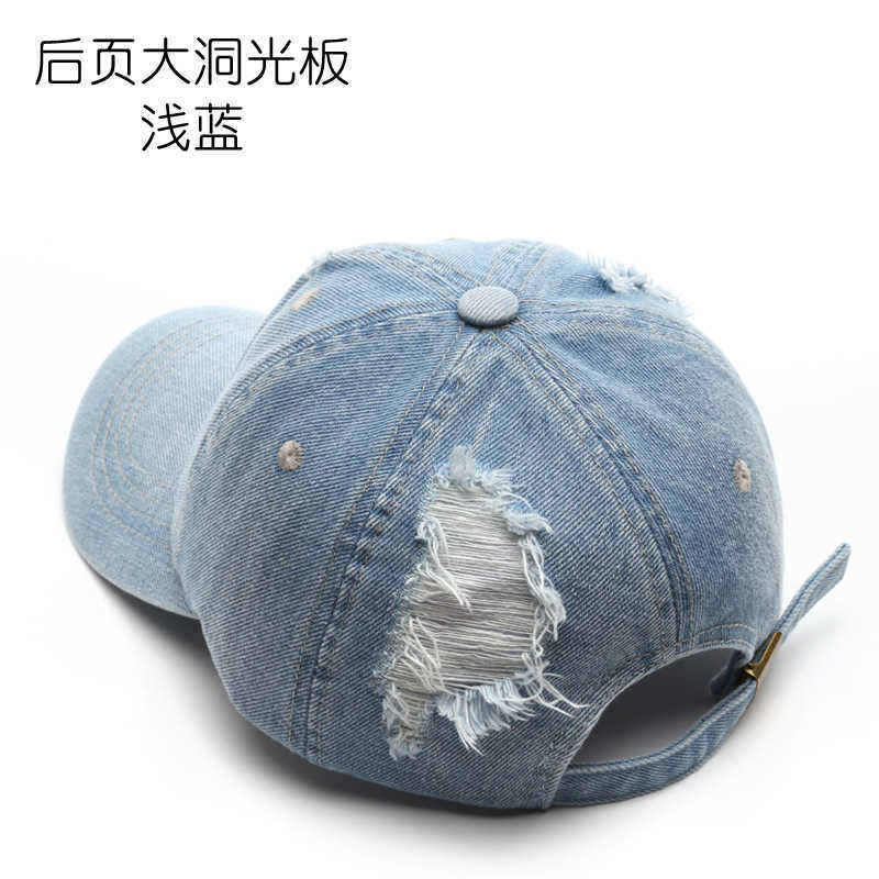 Fashion Distressed Washed Denim Baseball Cap Outdoor Street Style Mens Sun Protection Visor Cap H251020 7IHI