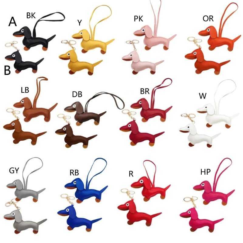 Mens Car Dachshund Bulldog Keychain PU Leather Dog Keychains Fashion for Women Bag Pendant Jewelry Trinket Key Ring Key Chain W251021