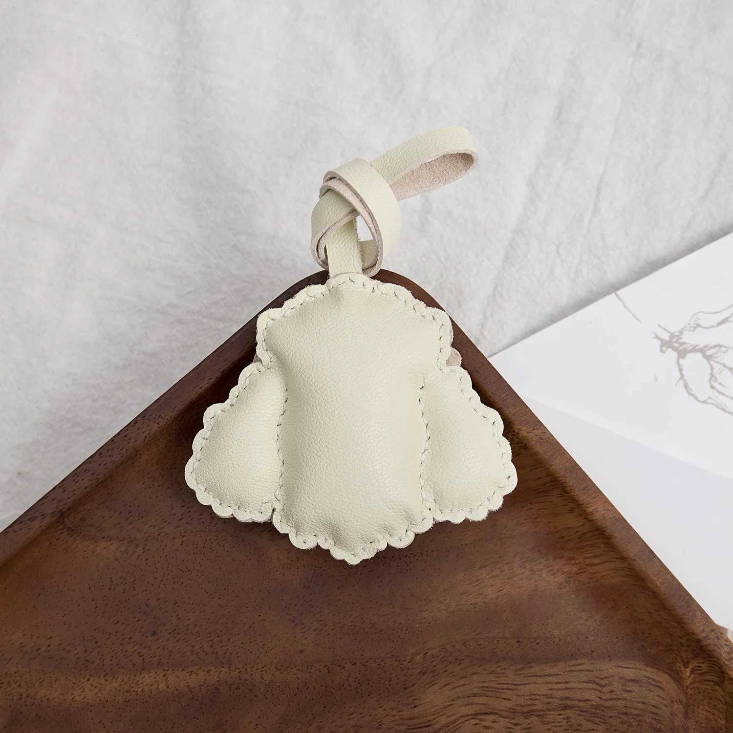 Sheepskin Handmade Real Leather Cute Teddy Dog Bag Charm KeyChain Gift Cute Decoration For Bags Exquisite Charm Bag Accessories W251021