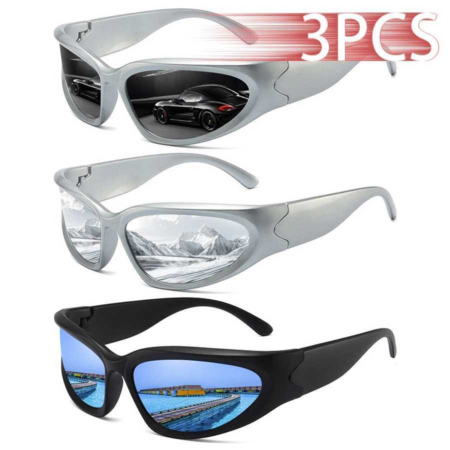 3 PCS Y2k Classic Punk Around Vintage Sunglasses Women Men Luxury Brand Designer Sun Glasses Fashion Sport Eyewear UV400 Eyewear J251114