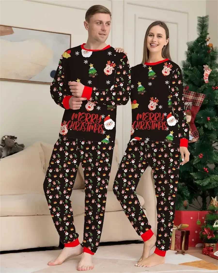 New Year Christmas Casual Family Matching Pajamas Set Women Men Baby Kids Bear Print Sleepwear Nightwear Autumn Winter Clothes L251021OF27