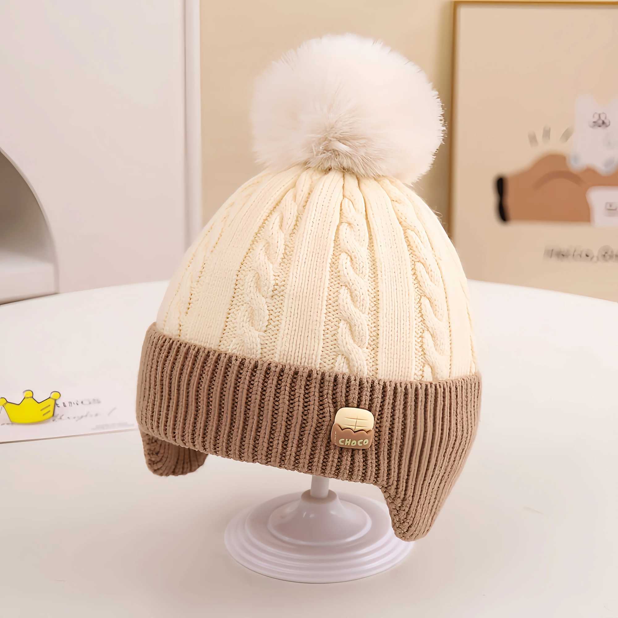 1 Baby AutumnWinter Warm Cute Hat Boys and Girls Baby Thick Fashion Bean Hat Super Cute Knitted Hat Perfect Gift for Babies J251021