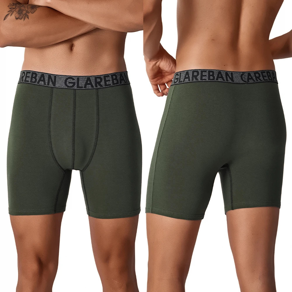 5pcs Set MidLong Cotton Boxer Shorts for Men Underwear Breathable Male Underpants Briefs Boxershorts Slips Soft Panties 251021