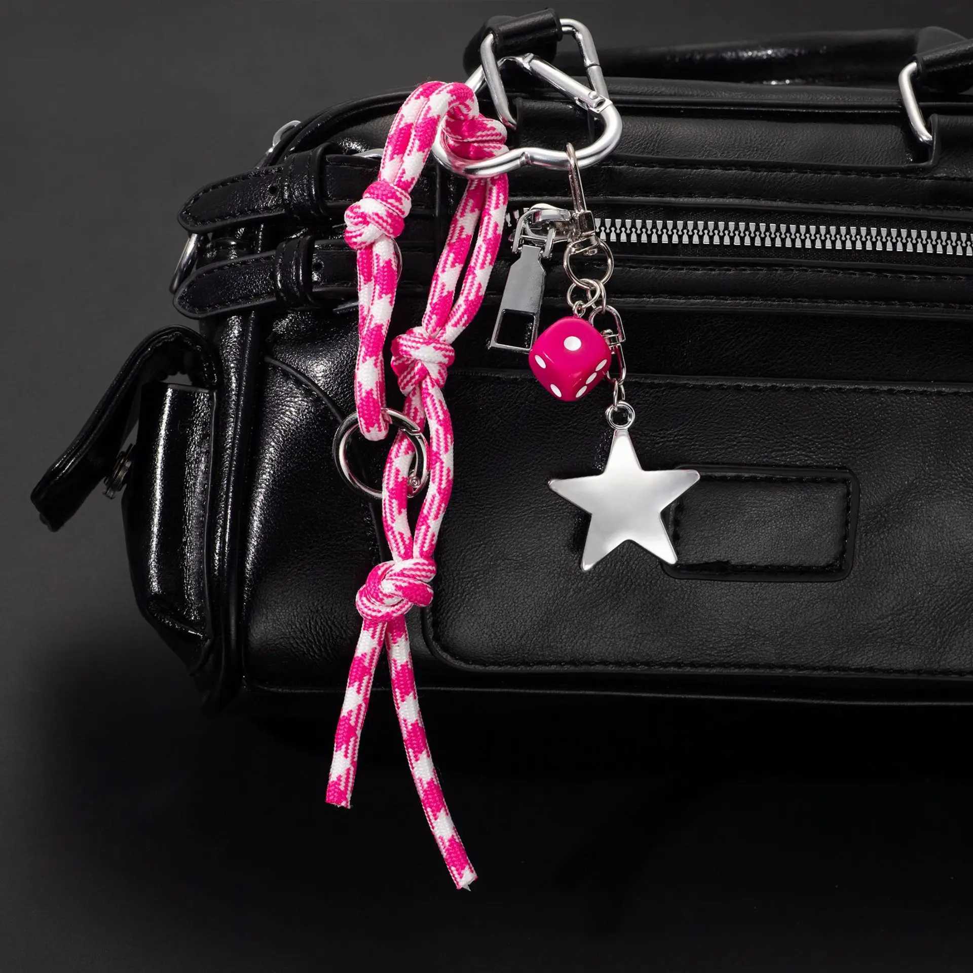 Blackhearted Creative Key Chain Cute And Charming Aesthetic Art Rope Metal Woven Pendant Bag Mobile Phone Pendant J251121