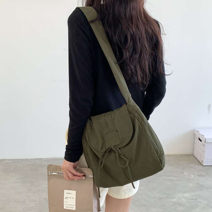 Student Casual Korean Crossbody Summer Flap Niche Design New Small Square Nylon Women's Shoulder Bag B5