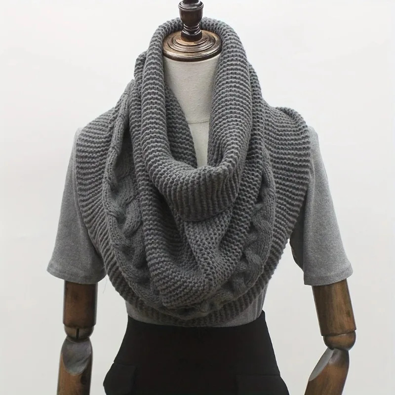 Fashion Solid Women Scarf Autumn Winter Korean Retro Warm Knitted Neckerchief Female Versatile Accessory Thermal Muffler Lady 251021