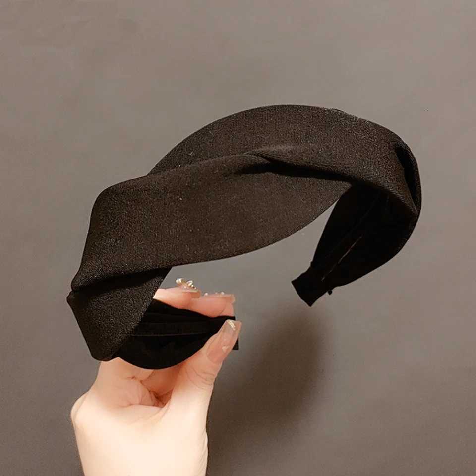 New Fashion Women Headband Wide Side Braided Hairband Solid Color Turban Hair Hoop Headwear Adult Hair Accessories WholesaleW254021