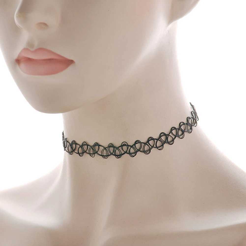 12pcs Hot Sale Vintage Chokers Necklaces For Women Stretch Tattoo Necklaces Elastic Choker Simple Trendy Girls Short Pendant XJ250717