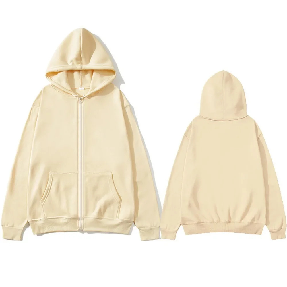 Casual Fashion Solid Color Zipper Hip Hop Sportswear Mens and Womens Edition Publication Hoodie Promotion Streetwear 251017