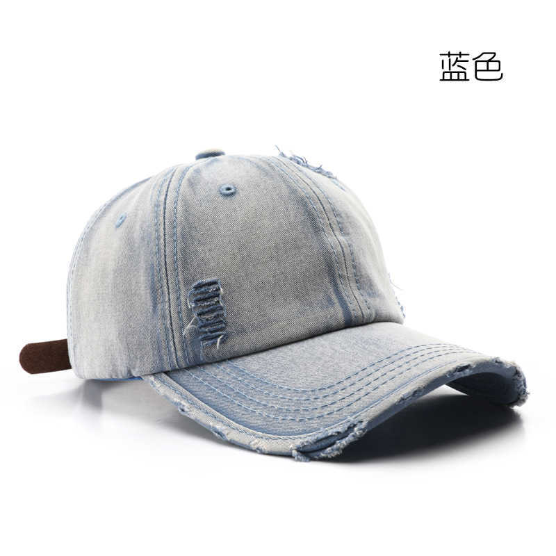 Womens Unique Washed Denim Solid Color Baseball Cap Outdoor Mens Sun Protection Visor Cap H251020