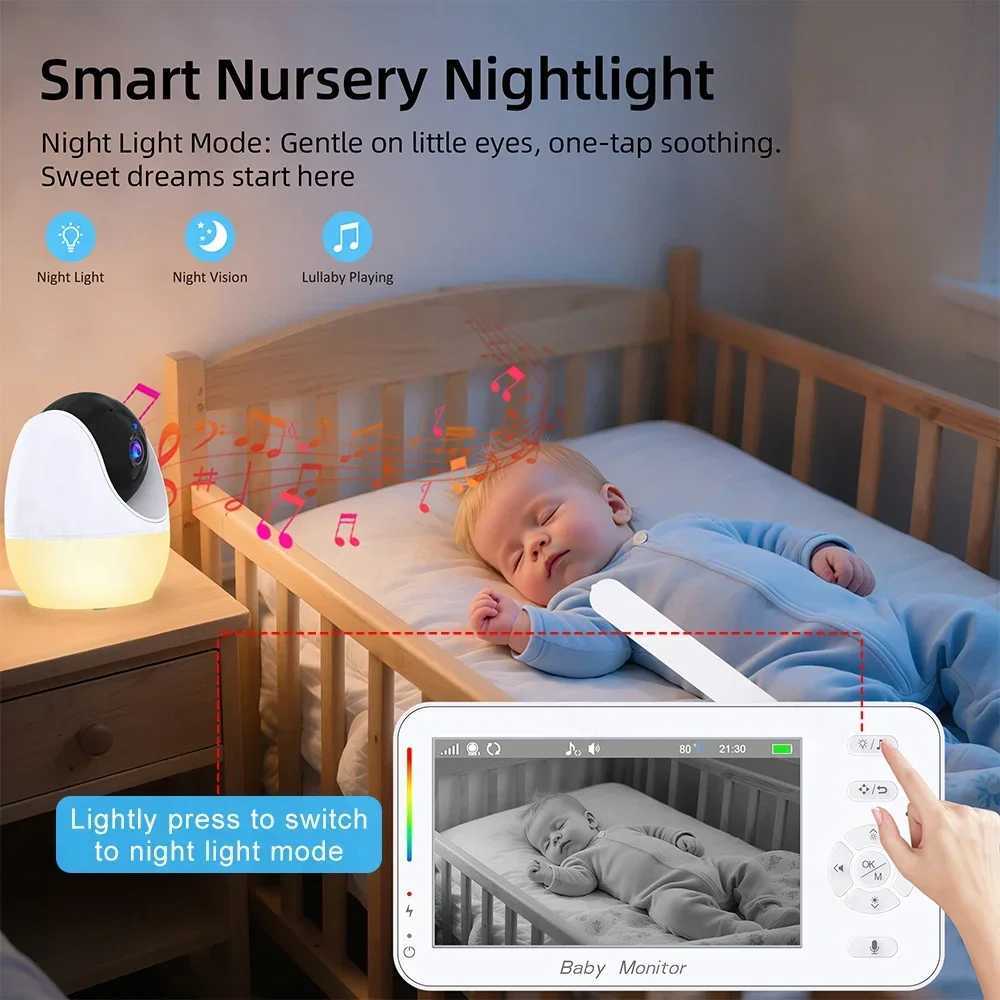 1080P WiFi Baby Monitor AppDisplay Dual Control Nanny 43 Night Vision Lullabies Feeding Reminder Night Light PTZ Baby Camera J251121