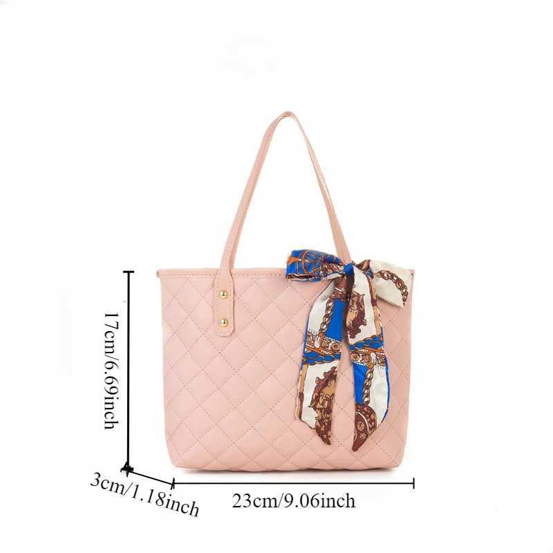 Large Capacity Lingge Embroidery Bag New Trendy Simple Scarf Tote Bag One Shoulder Bucket Bag Bags for WomenXJ251021