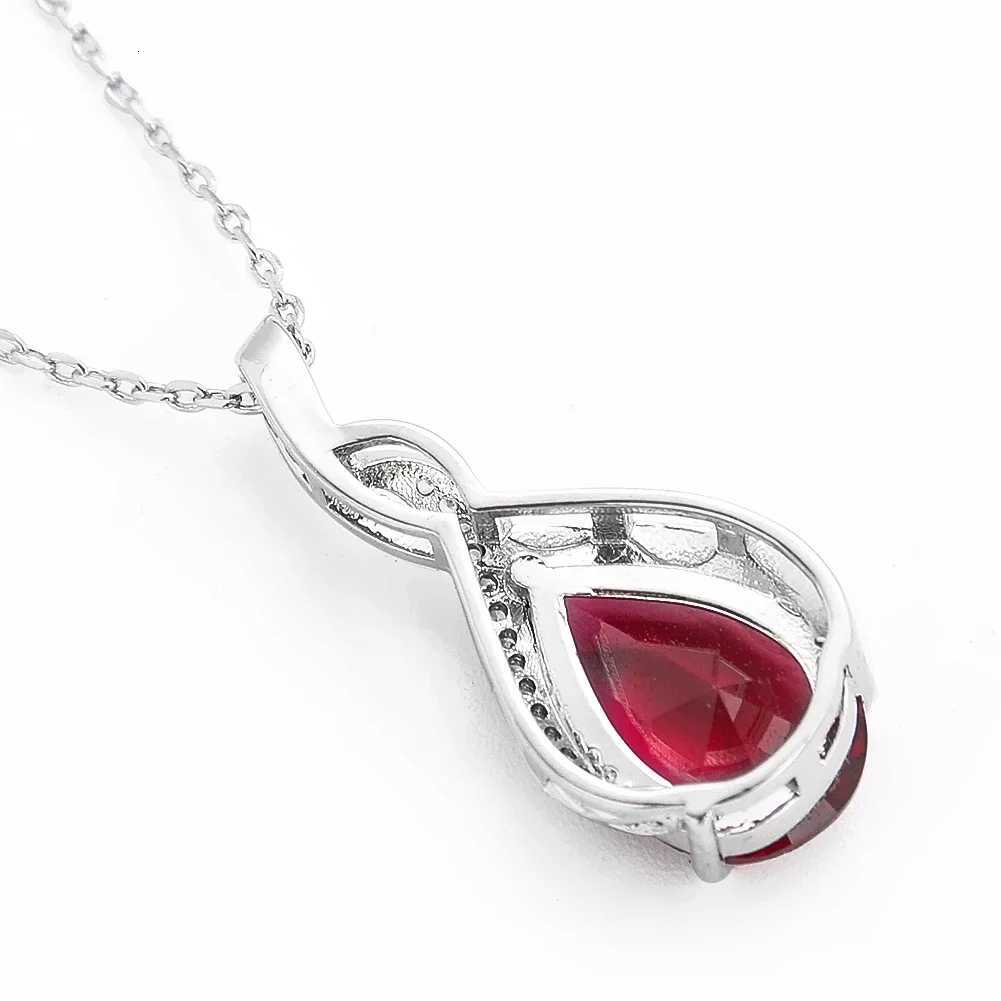 1PC Natural Red Crystal Pendant Necklace Fashion Romantic Angel Tears Pendant Ladies Jewelry Statement Jewelry Party Gifts D251021