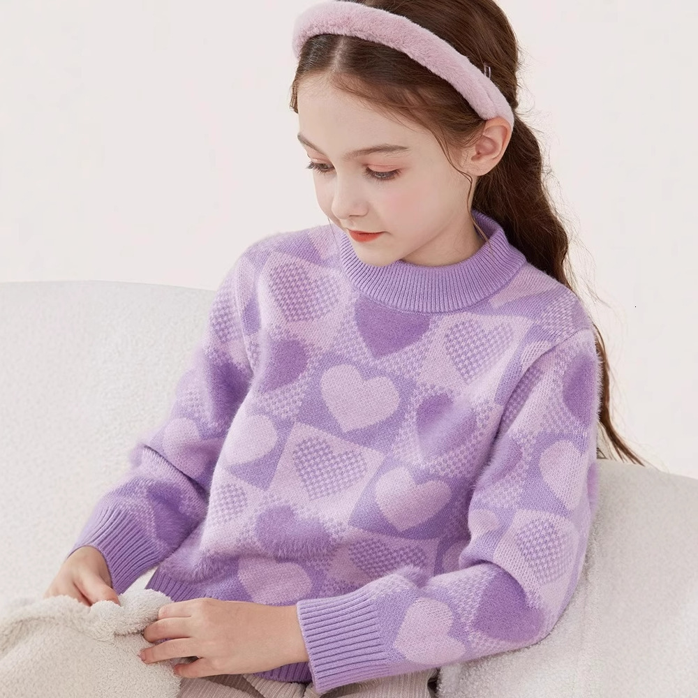 New Designer Women's Fashion Sweater Children's Basic Shirt Large Knitted Top Fashion Winter Children's Clothing