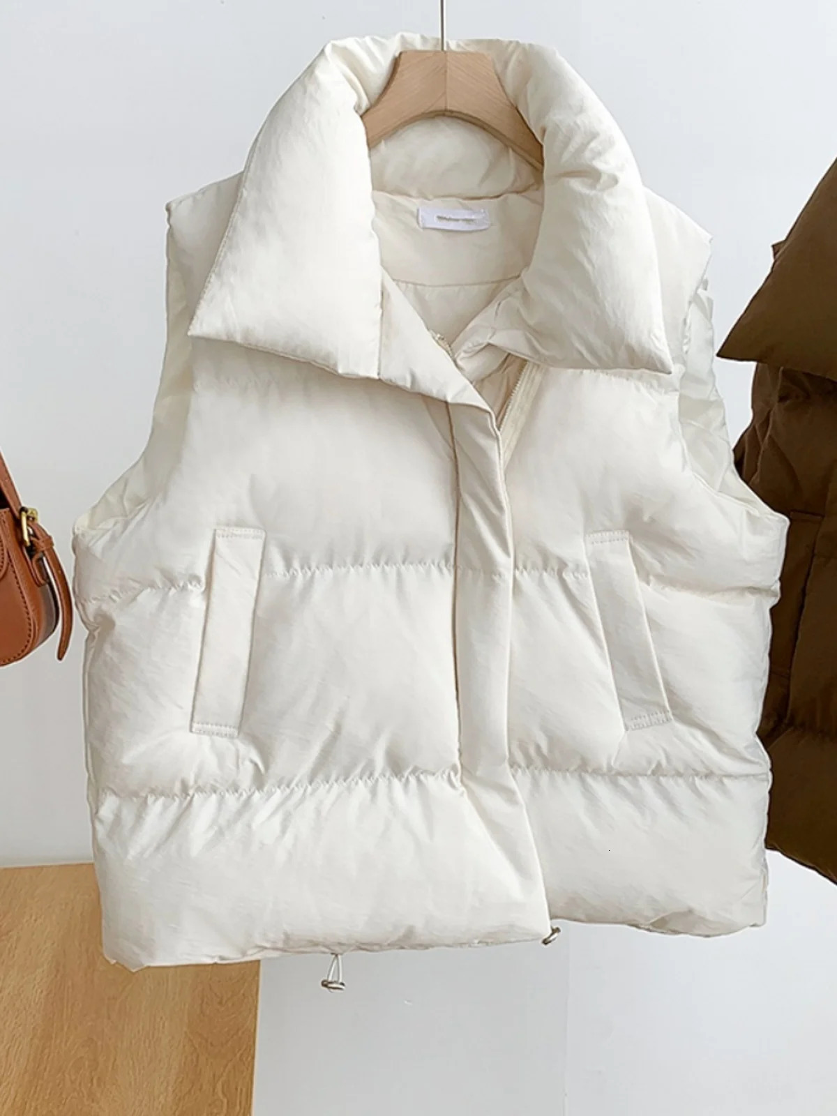 Loose down Feather Cotton Vest Bal Zipper Closure Color Commute Sle Womens Autumn Winter Faion Ladies C 251021